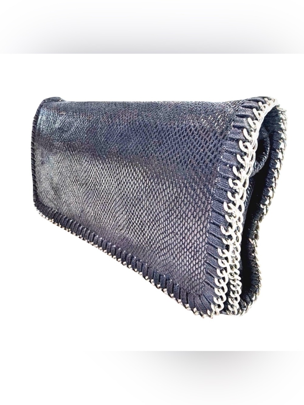 TARNISH Metallic Chain-Trim Clutch